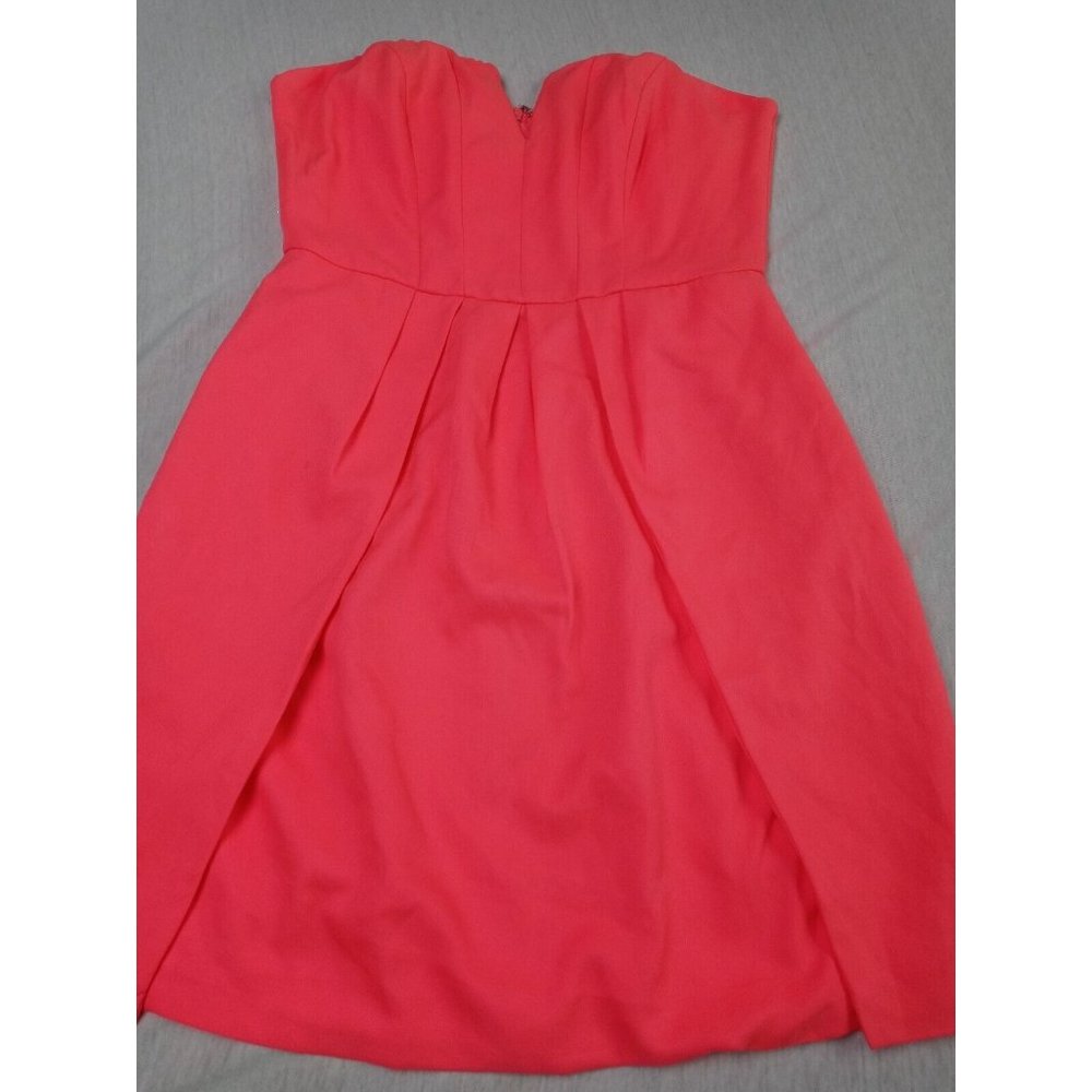 Do + Be Women Mini Dress fluorescent pink strip with planks open skirt size S. - Picture 4 of 12